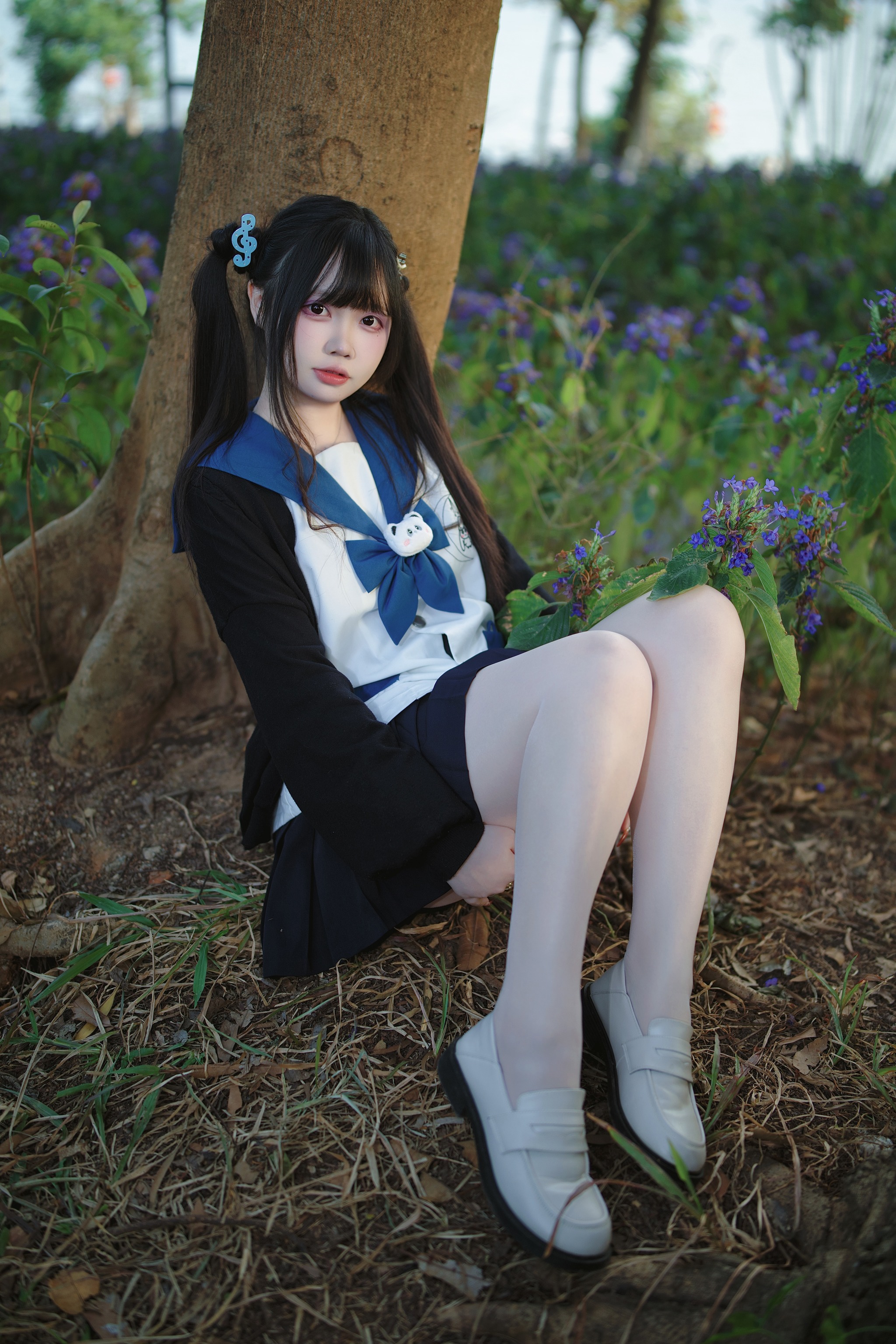 图片[1]-洛桑w伊梓 – NO.024 双马尾JK[38P]-XikXak